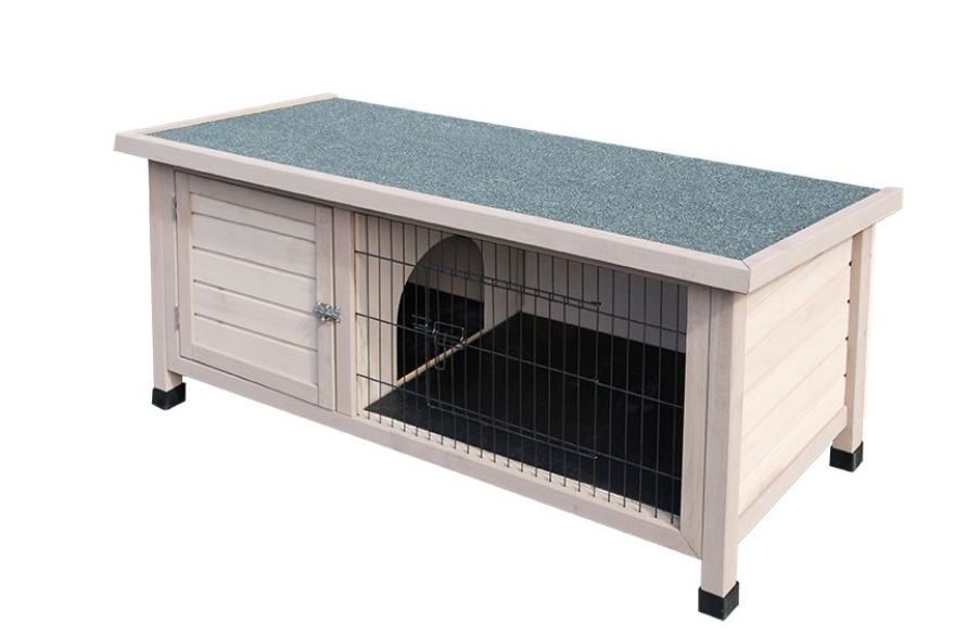 Small Animal Rabbit Hutch Wood Grey 120cm