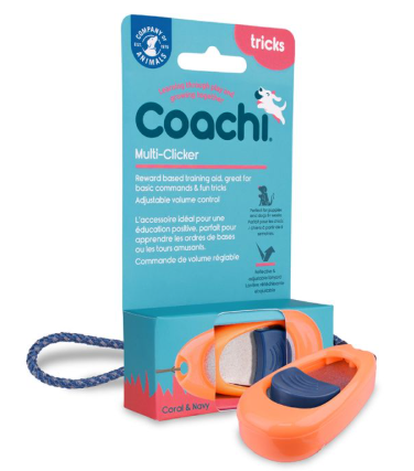Coachi Multi-clicker Navy & Coral Button
