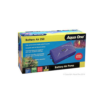 Aqua One Battery Air 250 Air Pump Portable 150lh