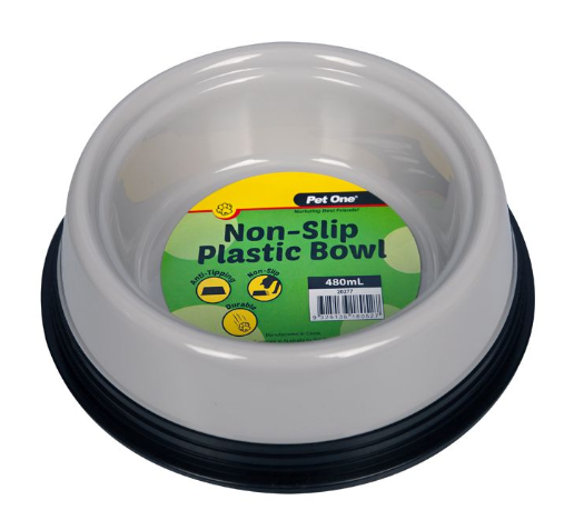 Pet One Bowl Non Slip Plastic Grey Sm