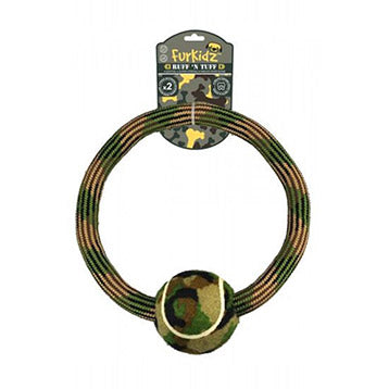 Ruffntuff Weave Rope Ring W Ball 