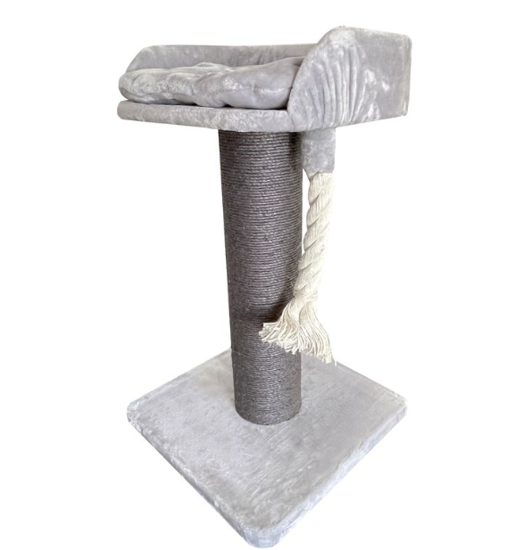 Cattitude Cat Scratch Post Lounger Grey