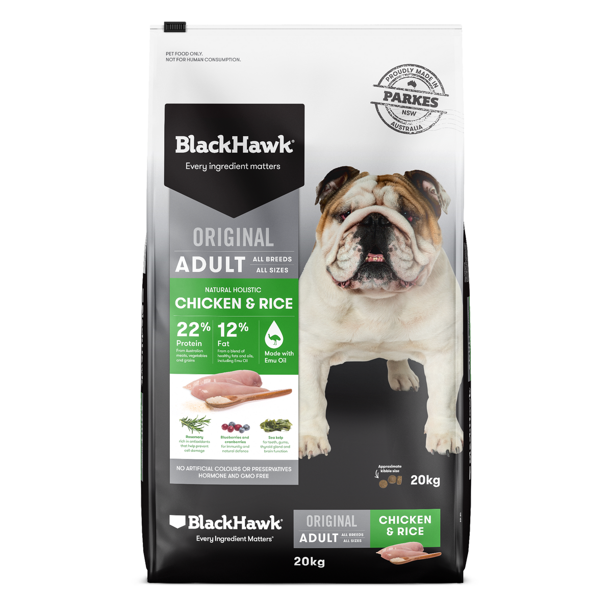 Black Hawk Adult Dog Chicken & Rice 20kg – South West Pets