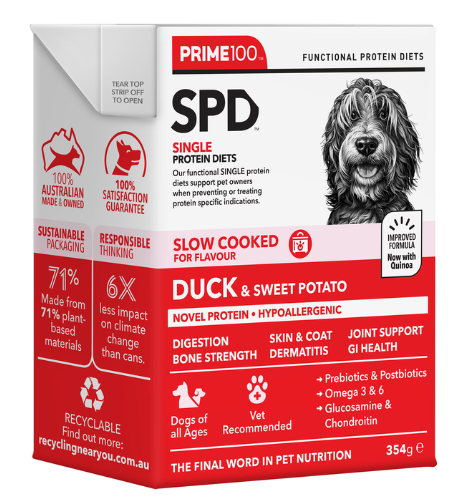 Prime 100 Spd Slow Cooked Duck & Sweet Potato 354g