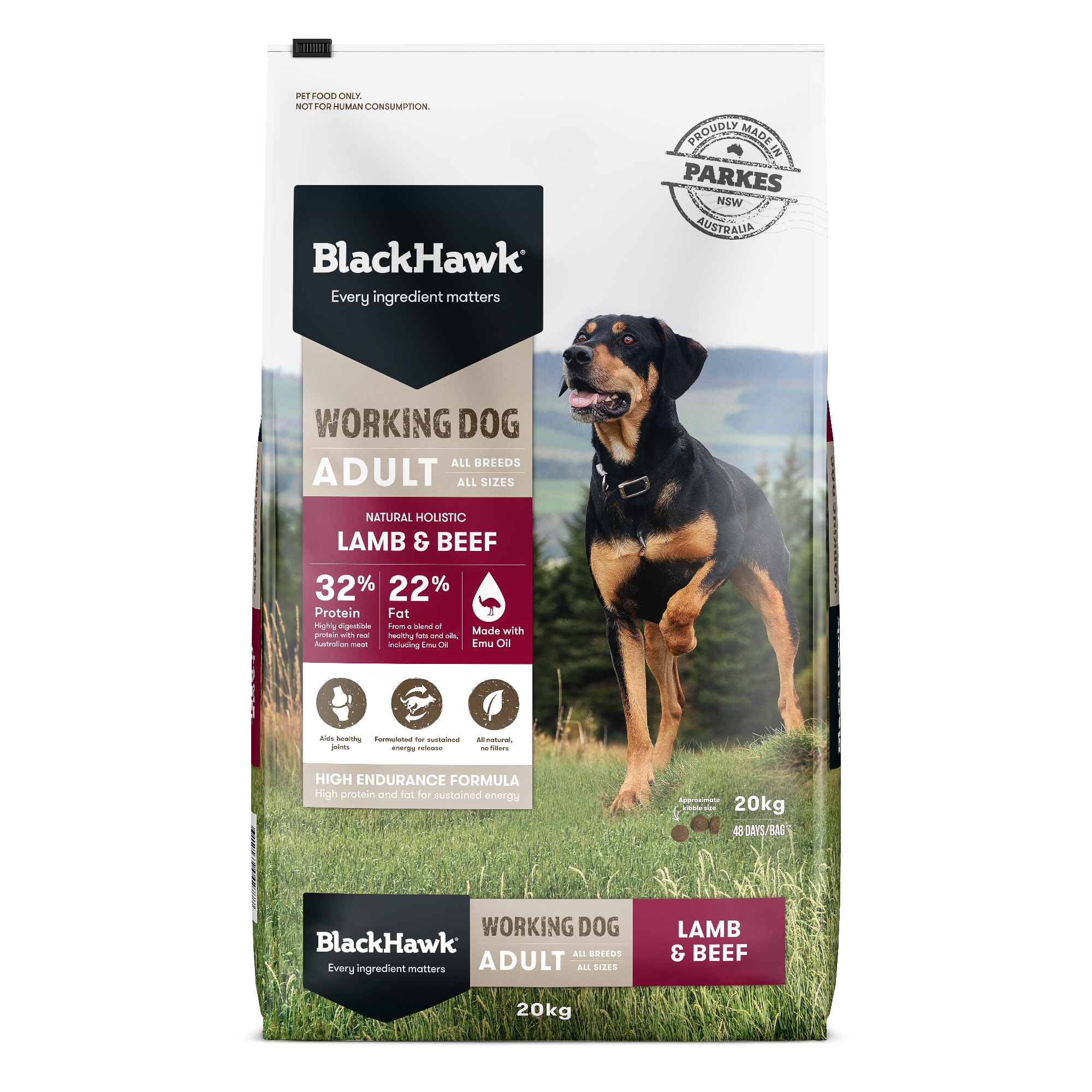 Black Hawk Working Dog Lamb & Beef 20kg Black Hawk Working Dog Lamb & Beef 20kg
