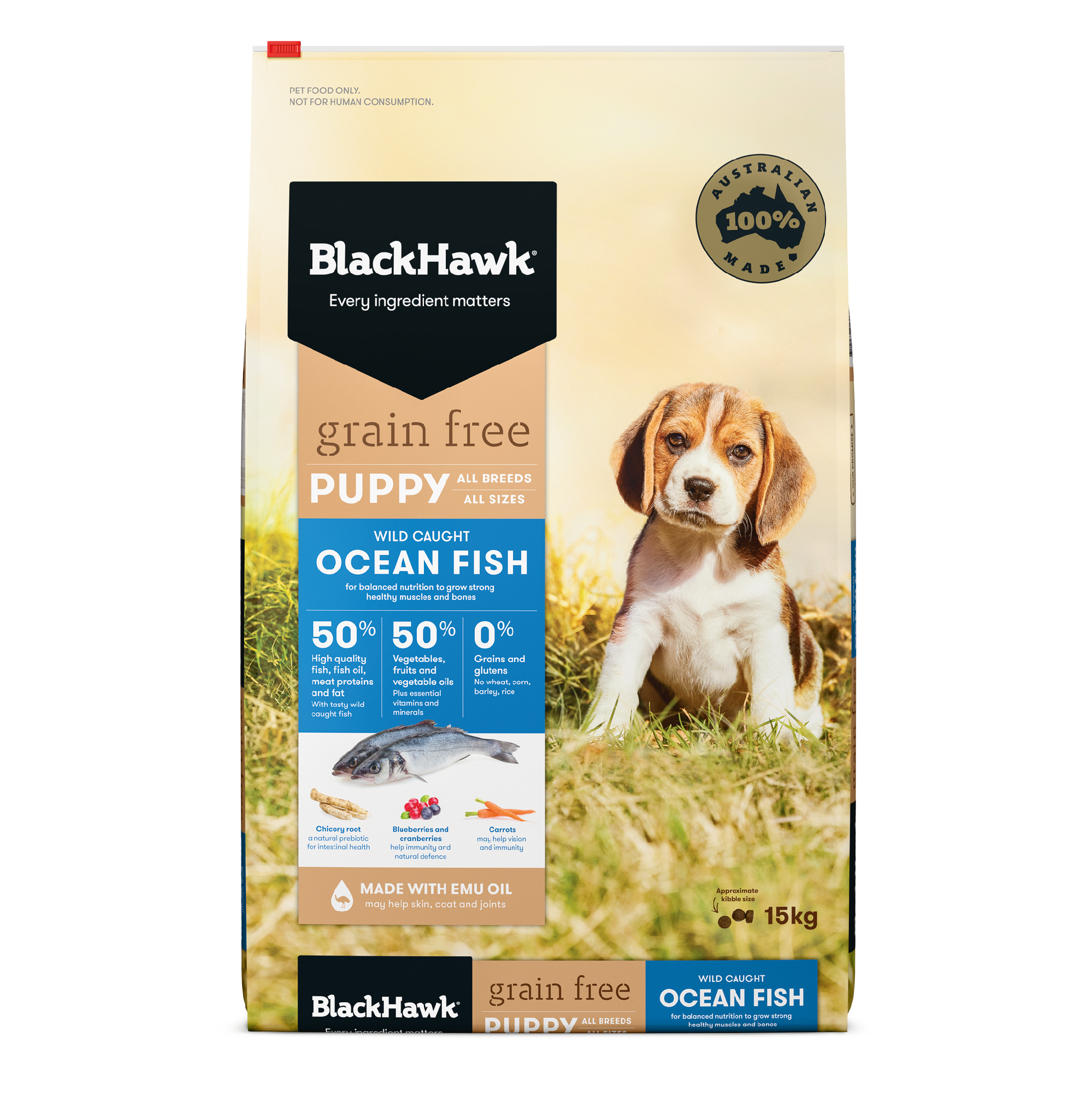 Black Hawk Puppy Grain Free Ocean Fish 15kg Black Hawk Puppy Grain Free Ocean Fish 15kg