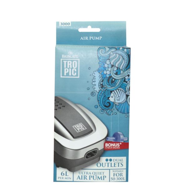 Bioscape Tropic Air Pump 3000 Twin W/2 Check Valves